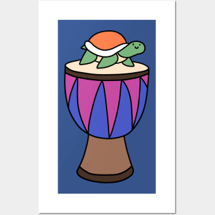 Little Turtle and Djembe Posters and Art